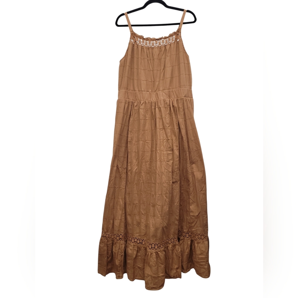 TORRID Cotton Crochet Tank Maxi Dress | Boho Chic Cottagcore Peasant - 1X - Picture 4 of 10